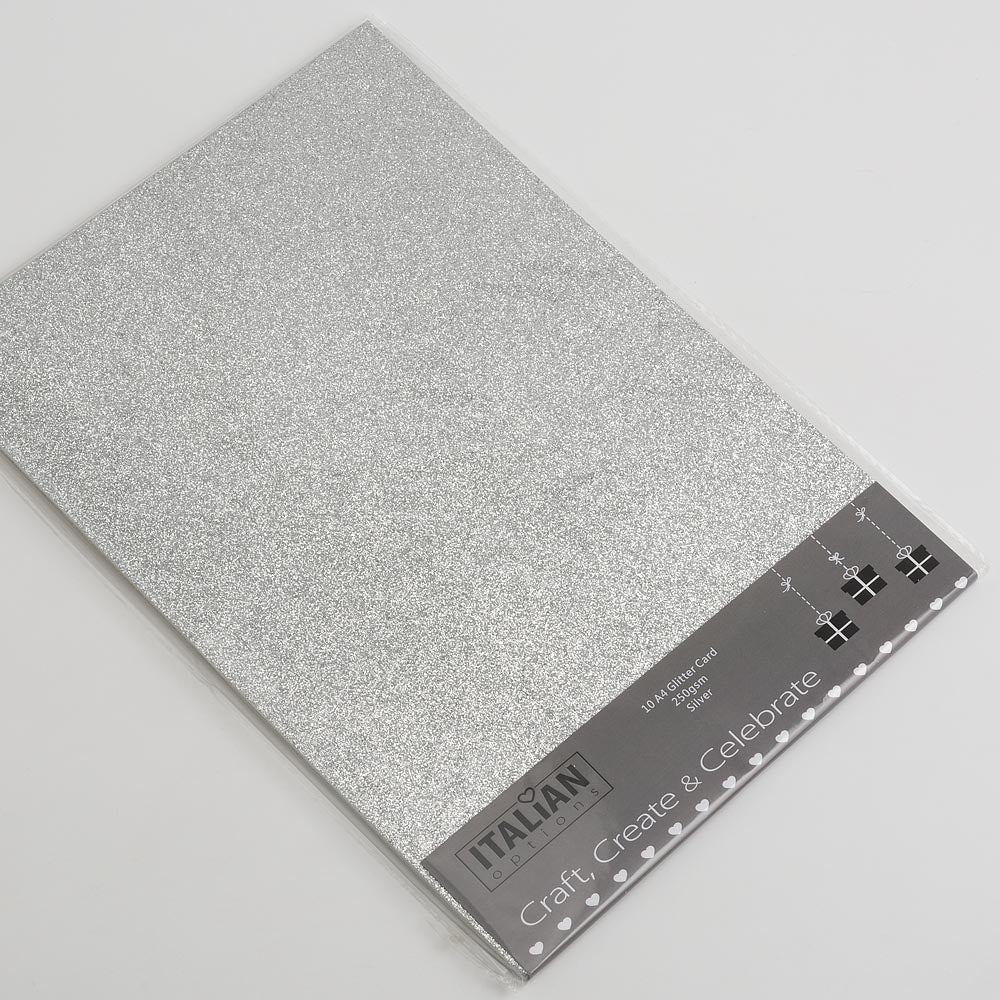 Silver Glitter Card for Wedding Invitations and DIY Projects
