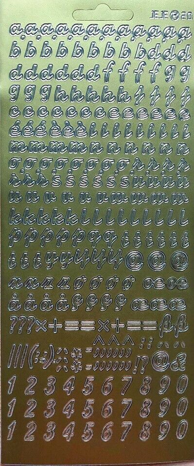 Alphabet & Numbers Peel Off Sticker Sheet Lower Case Letters Card Making Craft