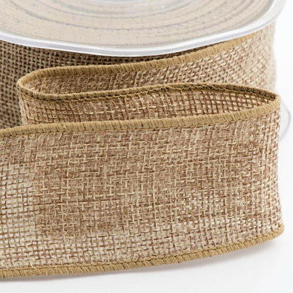 Wired Hessian Easter Ribbon 38mm Wide 1M Length or 10m Full Roll Rustic Bow