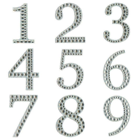 Diamante & Glitter Number Stickers Large 5cm Self Adhesive Art & Craft