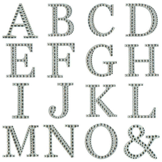 Large Self-Adhesive 5cm Diamante & Glitter Single Letter Alphabet Sticker Craft