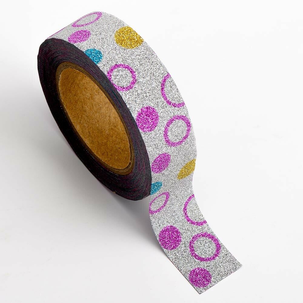 Glitter Washi Tape 15mm x10m Roll Self Adhesive Sticky Masking DIY Arts Crafts