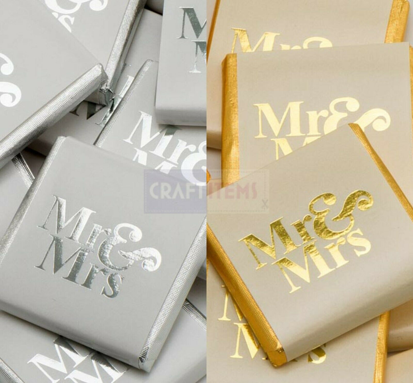 Wedding Chocolate Favours Neapolitans Mr & Mrs Foil Wrapped Sweets Table Party