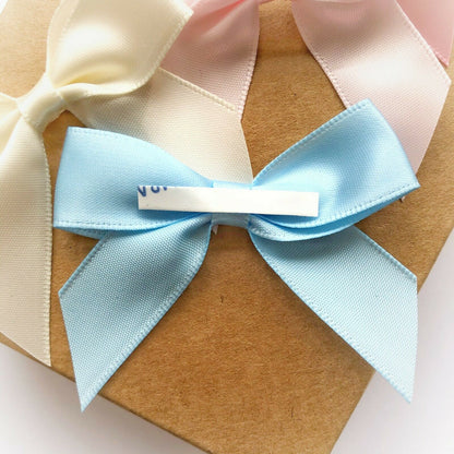 Pastel Satin 5cm Ribbon Bows Self Adhesive Pre-Tied Card Making Craft Gift Wrap