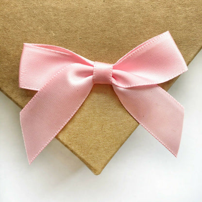 Pastel Satin 5cm Ribbon Bows Self Adhesive Pre-Tied Card Making Craft Gift Wrap