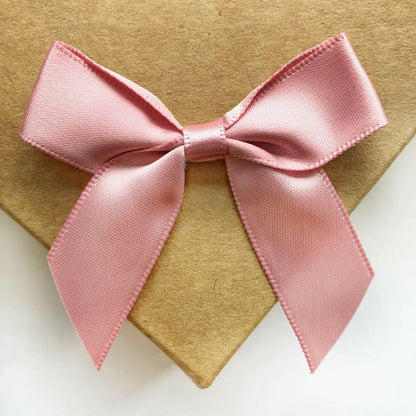 Pastel Satin 5cm Ribbon Bows Self Adhesive Pre-Tied Card Making Craft Gift Wrap