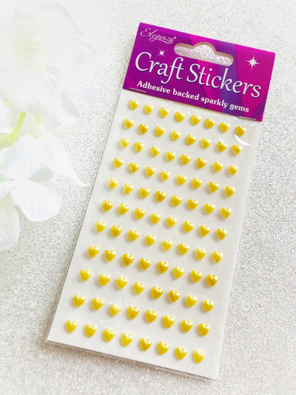 6mm Pearl Hearts Self Adhesive Stick On Craft Sticker Gems For Wedding Invites