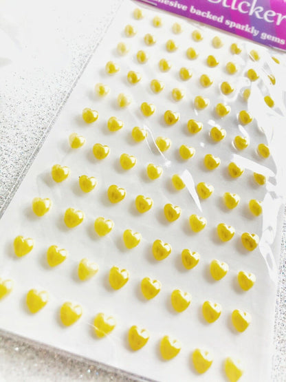 6mm Pearl Hearts Self Adhesive Stick On Craft Sticker Gems For Wedding Invites