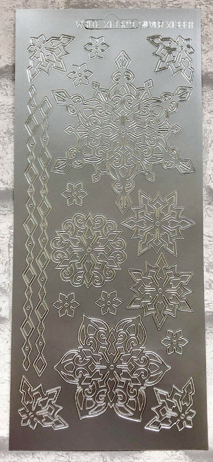 Christmas Modern Snowflakes & Borders Assorted Colours Peel Off Stickers