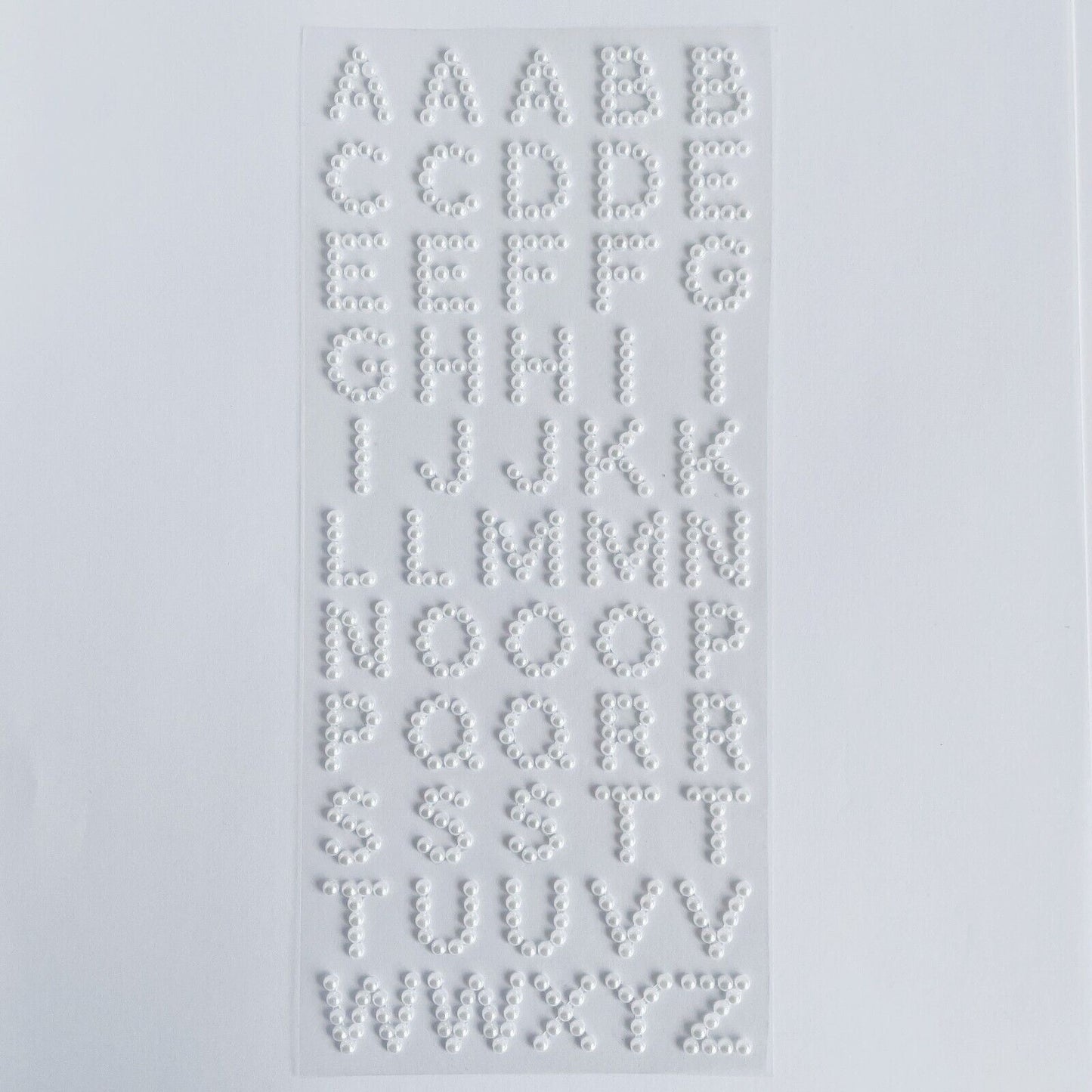 White Pearl Alphabet Letters / Number Sticker Sheet For Card Making Craft