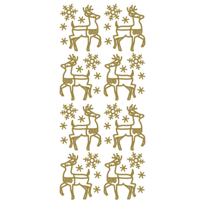 Reindeer Christmas Peel Off Sticker Sheet For Card Making Craft Snowflakes