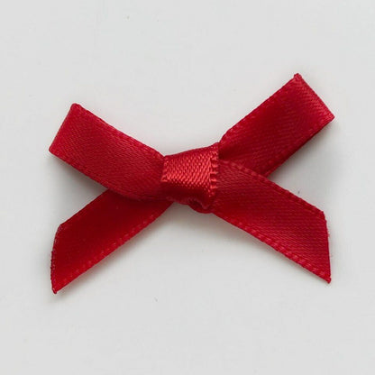 Christmas Small Satin Ribbon Bows 3cm Wide 7mm Ribbon Pre-Tied Card Making Craft