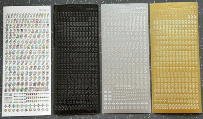 Modern Numbers Gold Silver Peel Off Sticker Sheet Card Making Scrapbook Craft