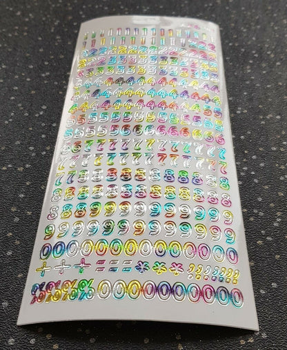 Modern Numbers Gold Silver Peel Off Sticker Sheet Card Making Scrapbook Craft