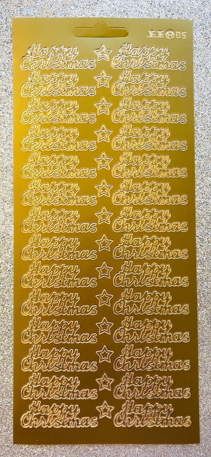 Happy Christmas Peel Off Sticker Sheet 28 Greetings & Stars Card Making Craft