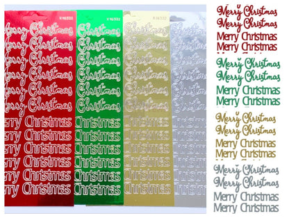 Merry Christmas Mirror Peel Off Sticker Sheet For Card Making Scrapbook Craft