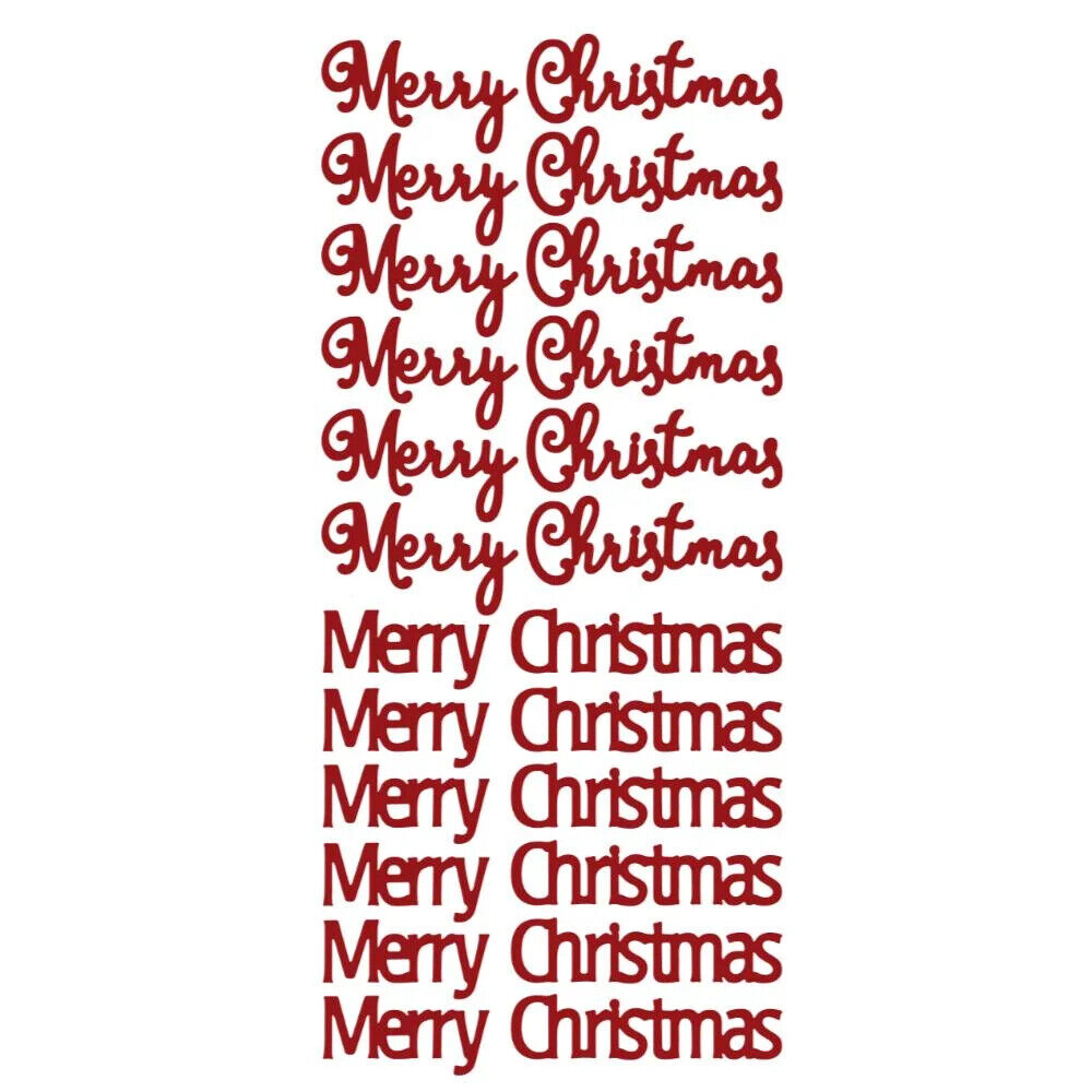 Merry Christmas Mirror Peel Off Sticker Sheet For Card Making Scrapbook Craft