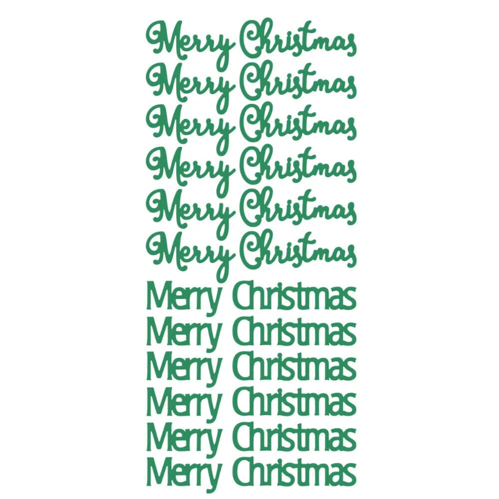 Merry Christmas Mirror Peel Off Sticker Sheet For Card Making Scrapbook Craft