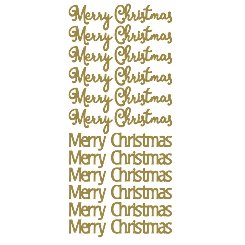 Merry Christmas Mirror Peel Off Sticker Sheet For Card Making Scrapbook Craft