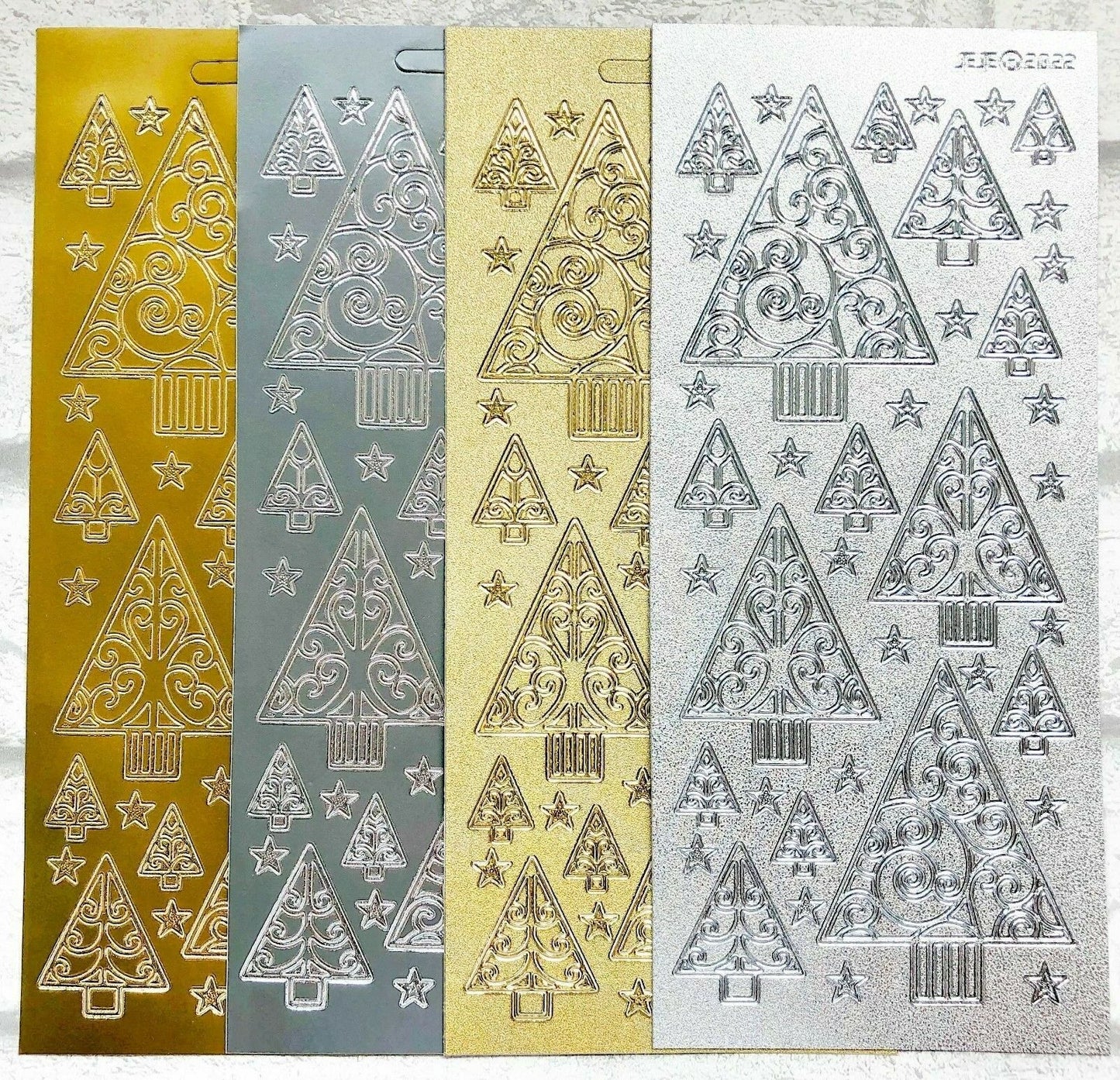 Modern Christmas Trees Card Peel Off Sticker Sheet Card Making Art & Craft