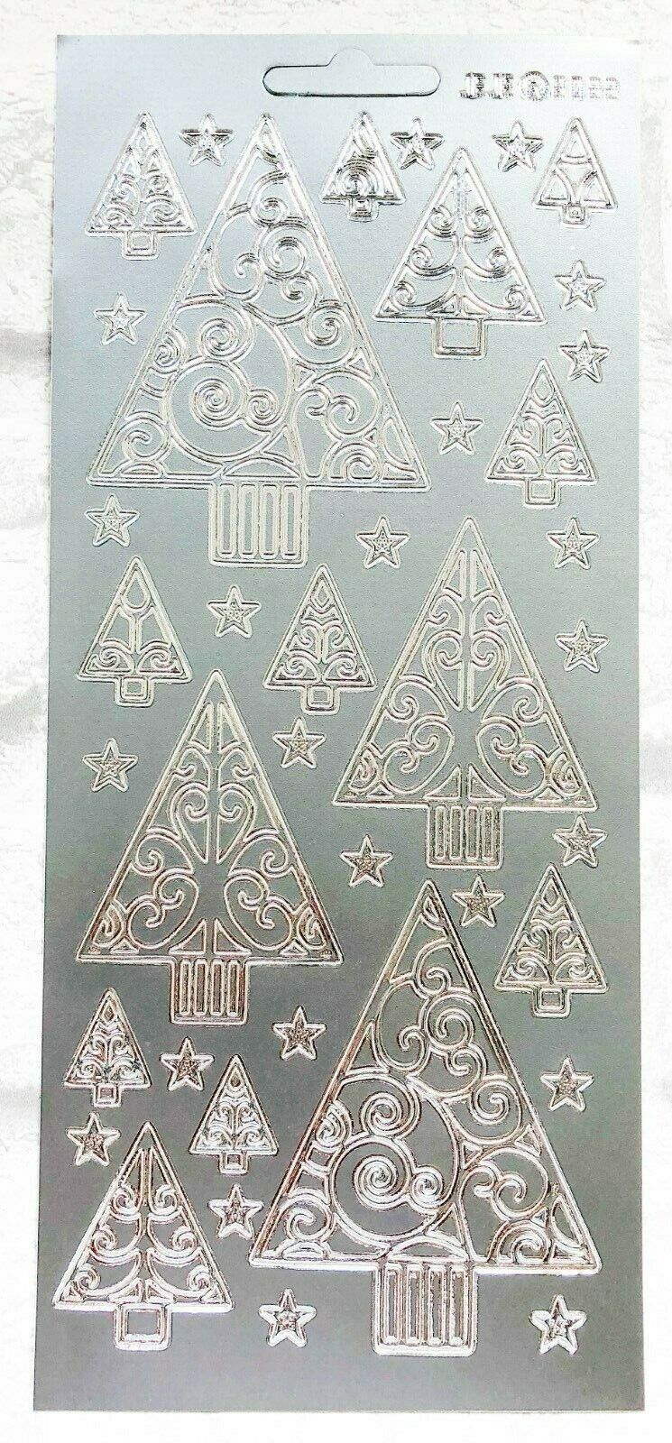 Modern Christmas Trees Card Peel Off Sticker Sheet Card Making Art & Craft