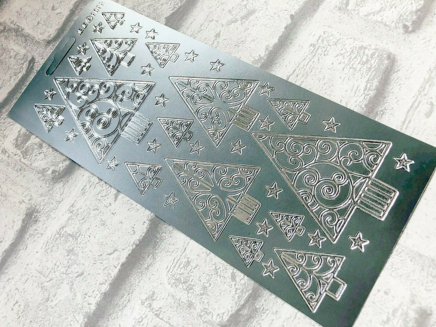 Modern Christmas Trees Card Peel Off Sticker Sheet Card Making Art & Craft