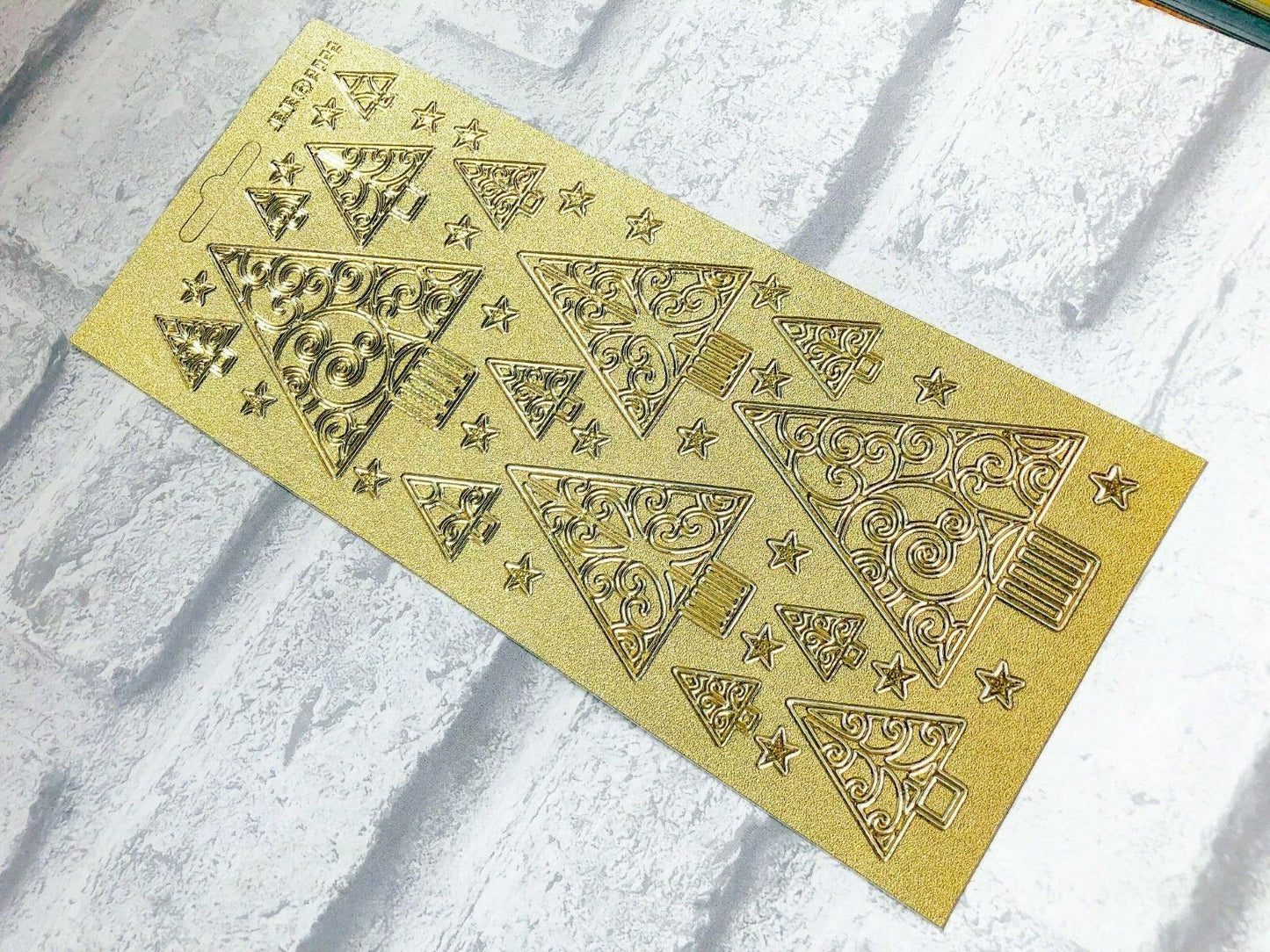 Modern Christmas Trees Card Peel Off Sticker Sheet Card Making Art & Craft