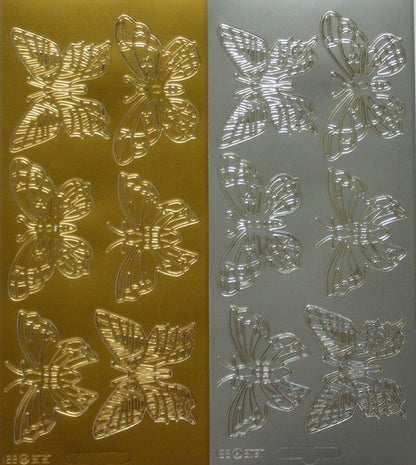 Large Butterfly Peel Off Sticker Sheet For Card Making Craft Choice Of Colours