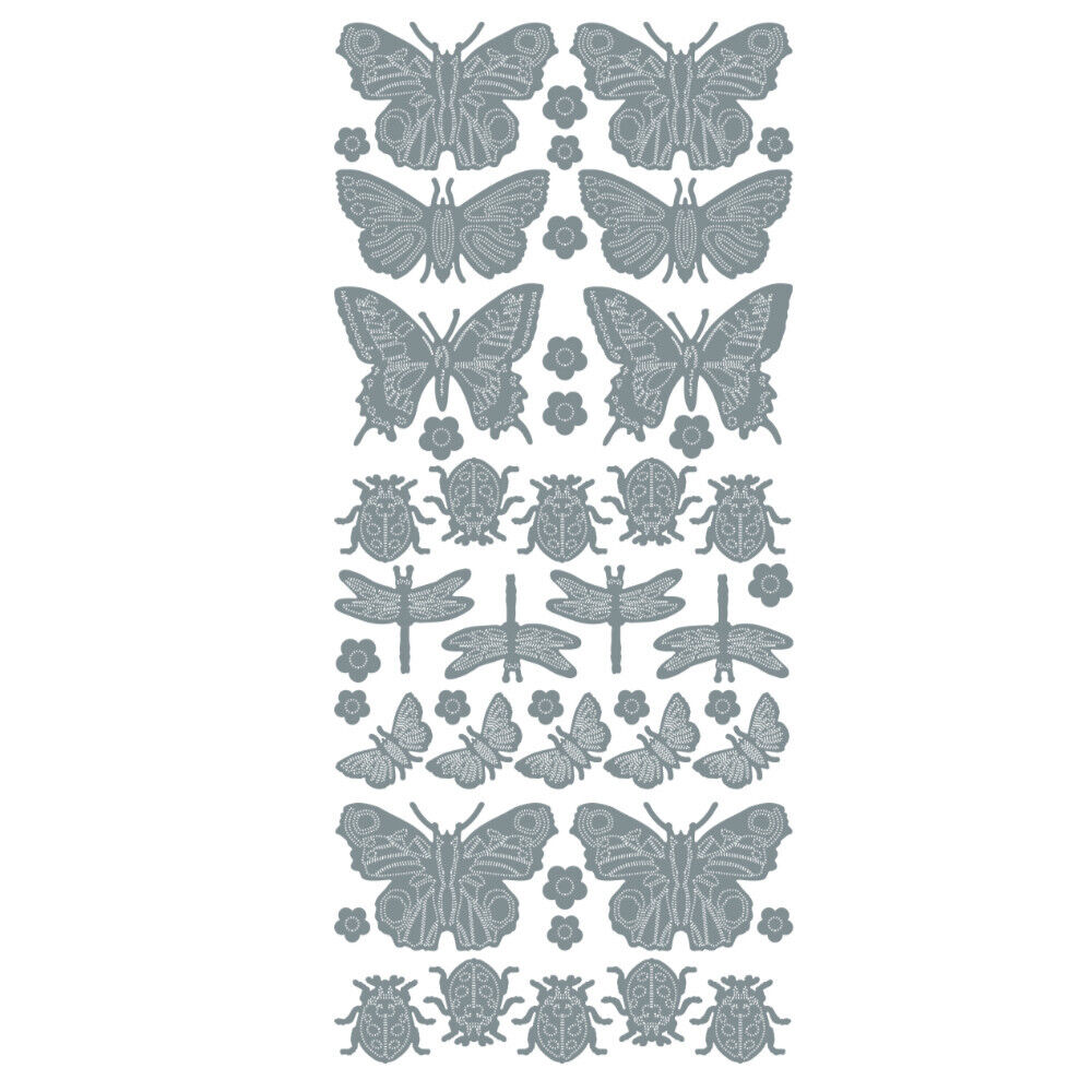 Butterflies Ladybirds & Dragonflies Mixed Peel Off Sticker Sheet Card Art Craft