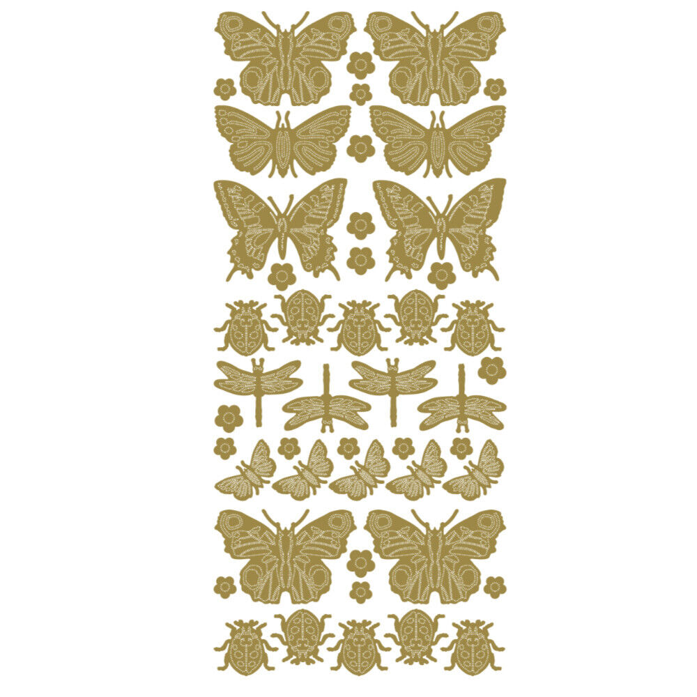 Butterflies Ladybirds & Dragonflies Mixed Peel Off Sticker Sheet Card Art Craft