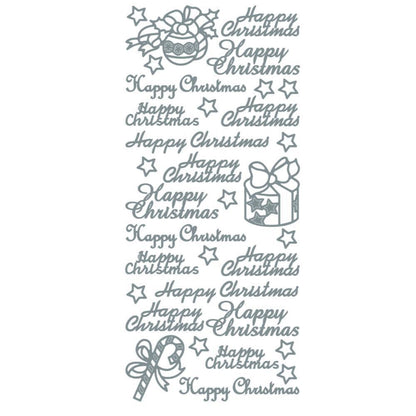 Happy Christmas Peel Off Sticker Sheet 16 Assorted Greetings Card Making Craft