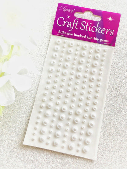 Self Adhesive Pearl Gems Stick On Stickers For DIY Card Making Arts Crafts