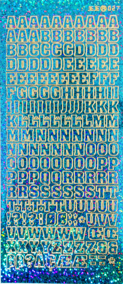 Diamond Sparkle Alphabet Letters Peel Off Sticker Sheet Card Making Art & Craft