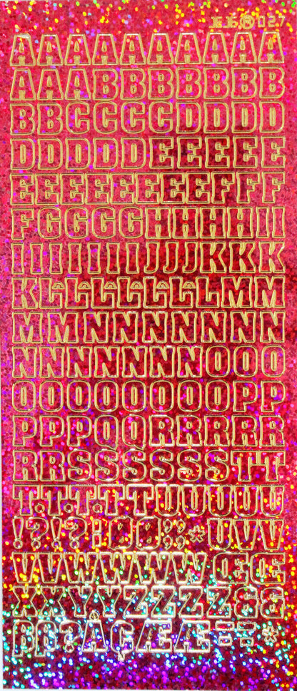 Diamond Sparkle Alphabet Letters Peel Off Sticker Sheet Card Making Art & Craft