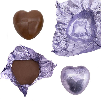 Chocolate Wedding Favours Belgian Chocolate Lilac Purple Foil Wrapped Heart Chocolates Gift Box Chocolates Without Gift Wrap