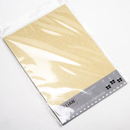 A4 Metallic Textured Card - Gold (10 Sheets)  Perfect for DIY Wedding Stationery