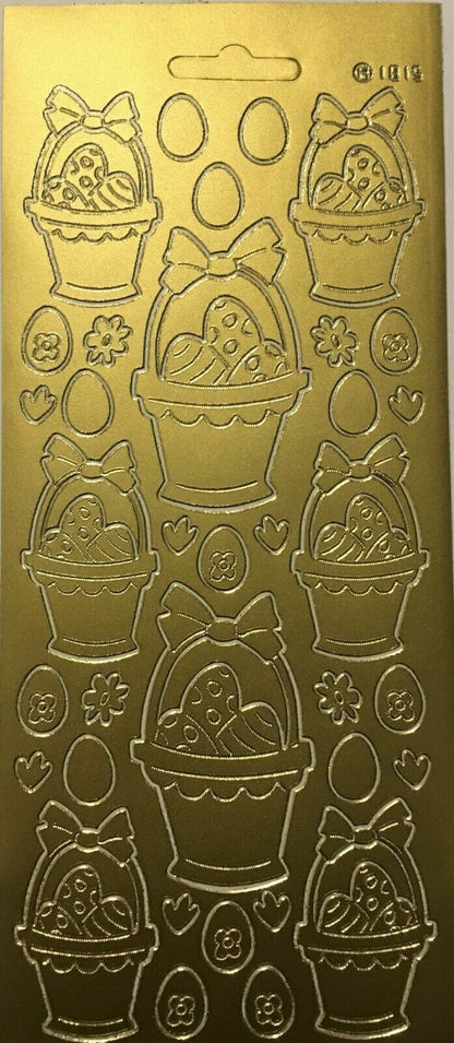 Easter Peel Off Sticker Sheet For Card Making Scrapbooking Egg Decorating Craft