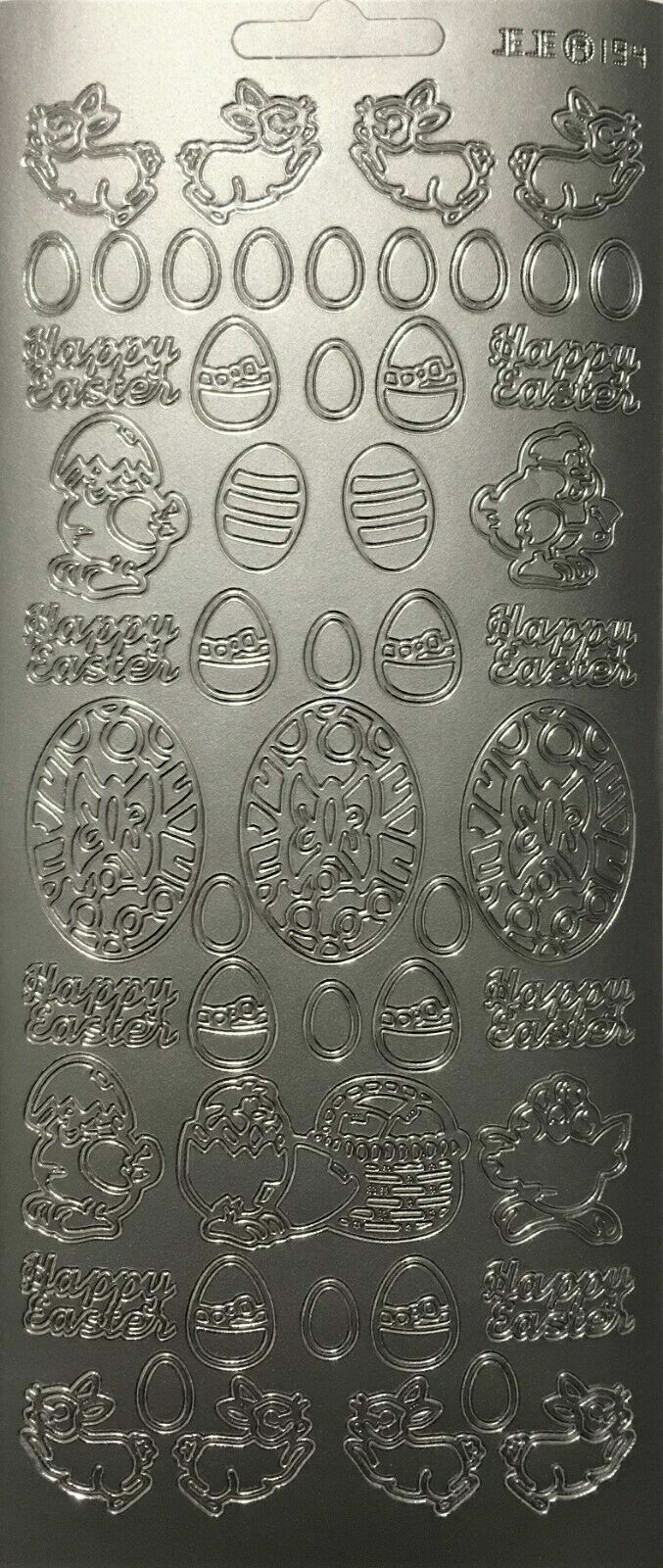 Easter Peel Off Sticker Sheet For Card Making Scrapbooking Egg Decorating Craft