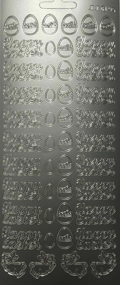 Easter Peel Off Sticker Sheet For Card Making Scrapbooking Egg Decorating Craft