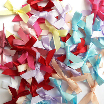 Craftitems 100 Small 7mm Satin Ribbon Bows 08606-The Creative Bride