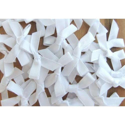 Craftitems 100 Small 7mm Satin Ribbon Bows 08606-The Creative Bride